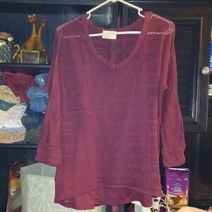 Bobbie Brooks Burgundy Blouse